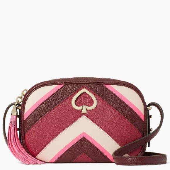 kate spade Handbags - Kate Spade Kourtney Pink Chevron Crossbody Purse Bag
